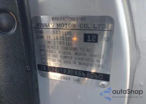 1983 Datsun 280Zx from USA, damaged, VIN JN1HZ04S3DX562060